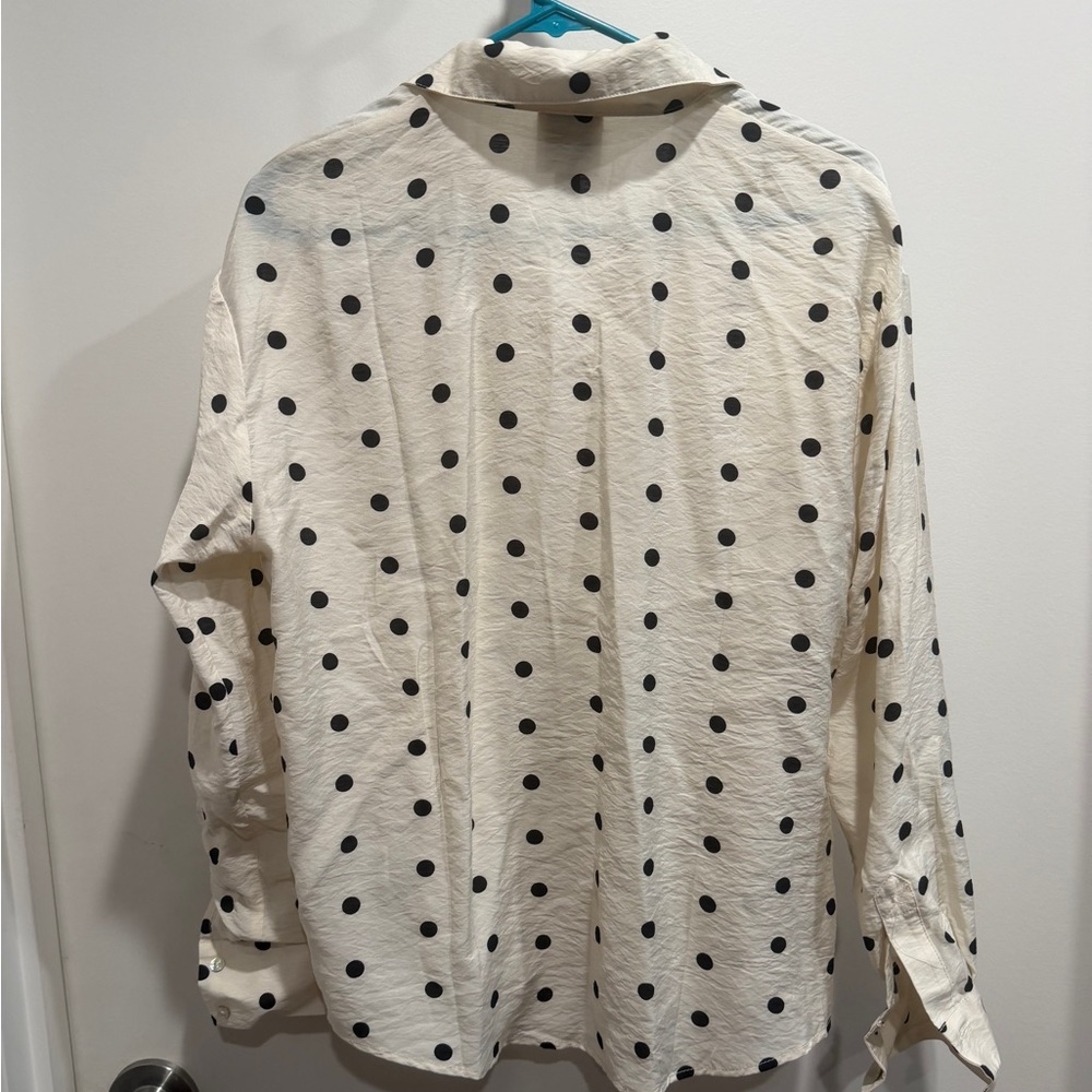 Polka Dot Blouse - White and Black. Pre-Loved - Picture 3 of 5